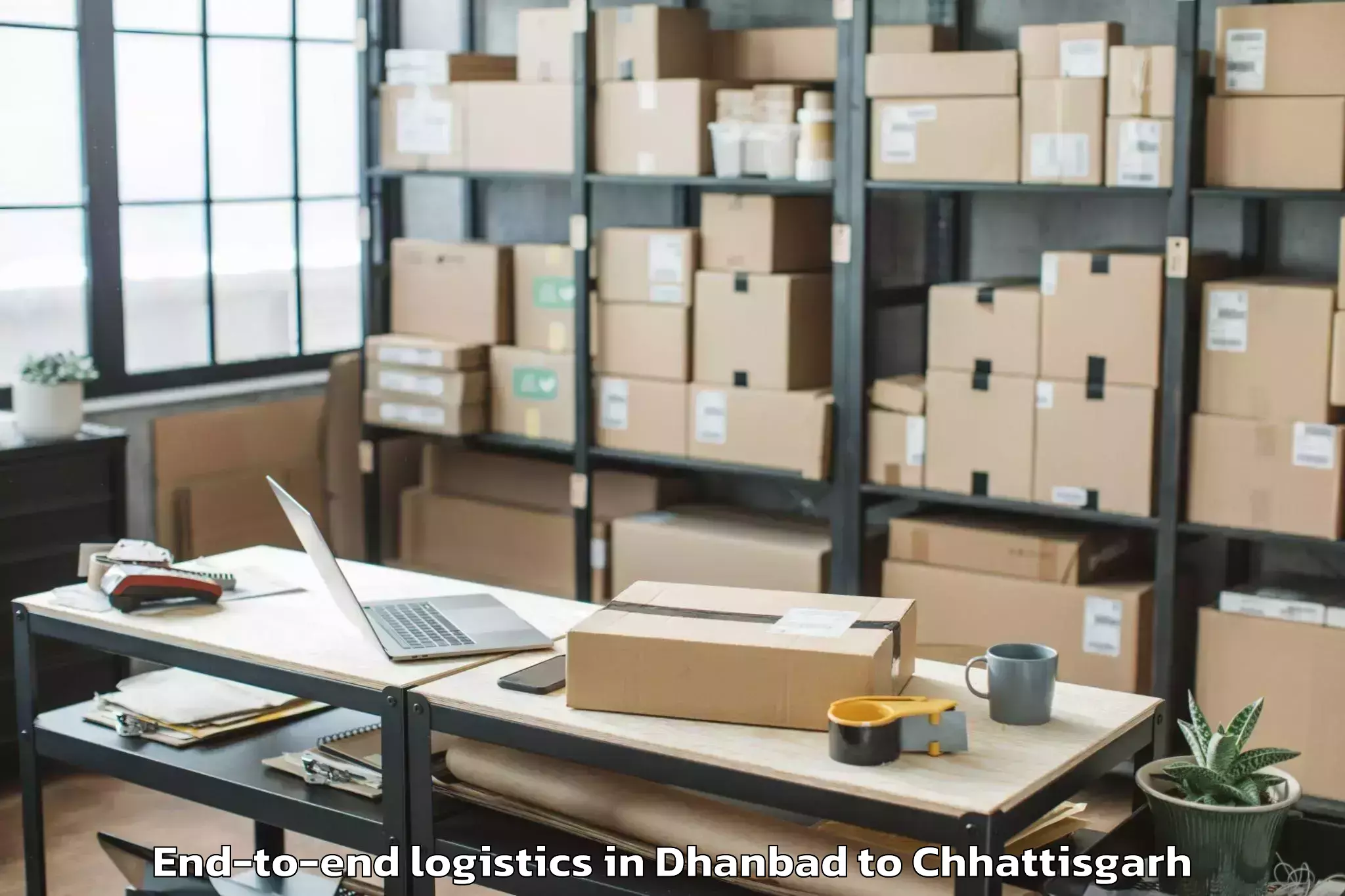 Trusted Dhanbad to Jashpur Nagar End To End Logistics